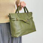 Сумка женская кожаная оливковая FM1707D