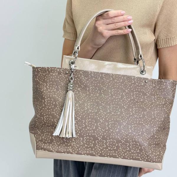 Сумка женская кожаная тауп FM1708A