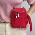 Сумка женская кожаная красная FM1383K