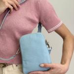 Сумка жіноча шкіряна блакитна FM1714A