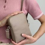 Сумка жіноча шкіряна тауп FM1714B