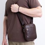 Сумка чоловіча шкіряна шоколадна FM1717A