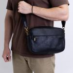 Сумка чоловіча шкіряна чорна FM1718A