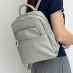 Рюкзак женский кожаный серый FM1722D