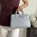 Сумка женская кожаная голубая FM1723D