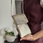 Сумка женская кожаная золото FM1549E