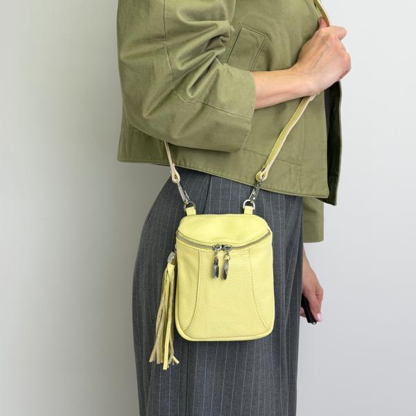 Сумка жіноча шкіряна жовта FM1383M