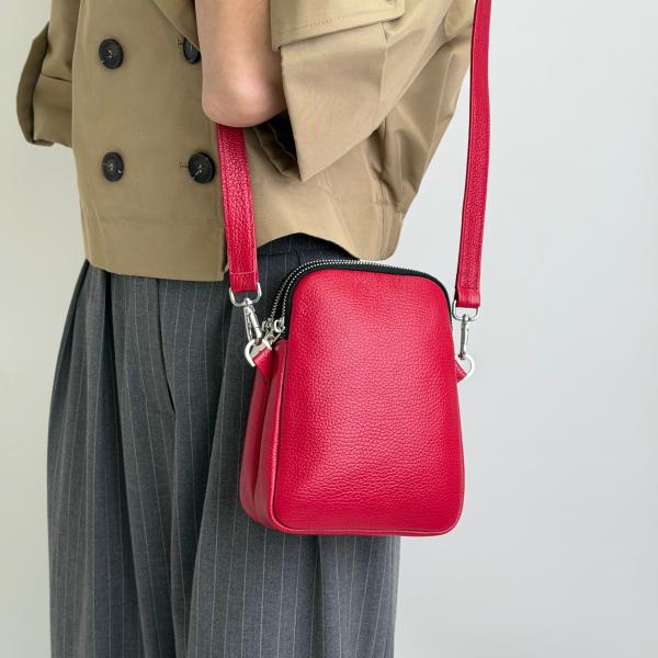 Сумка жіноча шкіряна червона FM1714D