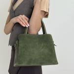 Сумка женская кожаная оливковая FM1596H