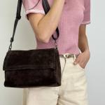 Сумка жіноча шкіряна шоколадна FM1709G