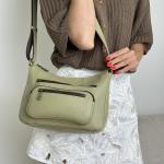 Сумка женская кожаная оливковая FM1728B