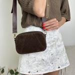 Сумка жіноча шкіряна шоколадна FM1730D