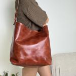 Сумка женская кожаная карамельная FM1731B