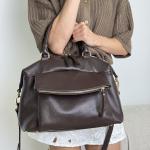 Сумка женская кожаная шоколадная FM1372E