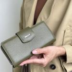Кошелек женский кожаный оливковый FM1028L