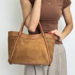 Сумка женская кожаная карамельная FM1741B