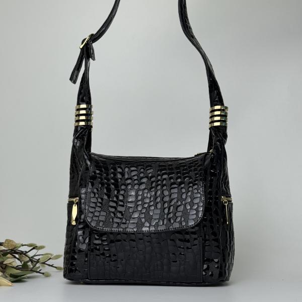 Сумка женская кожаная черная FM1743A