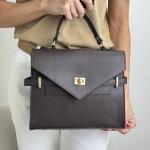 Сумка женская кожаная шоколадная FM1749C