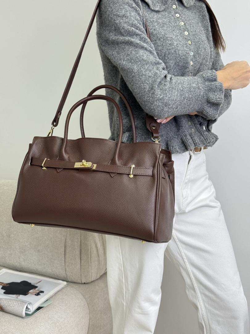 Сумка жіноча шкіряна шоколадна FM1750A