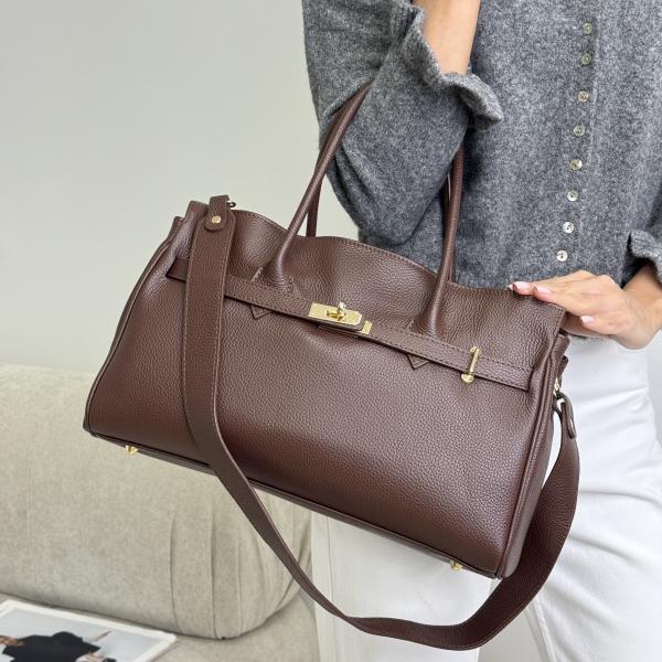 Сумка жіноча шкіряна шоколадна FM1750A