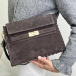 Сумка женская кожаная шоколадная FM1751A