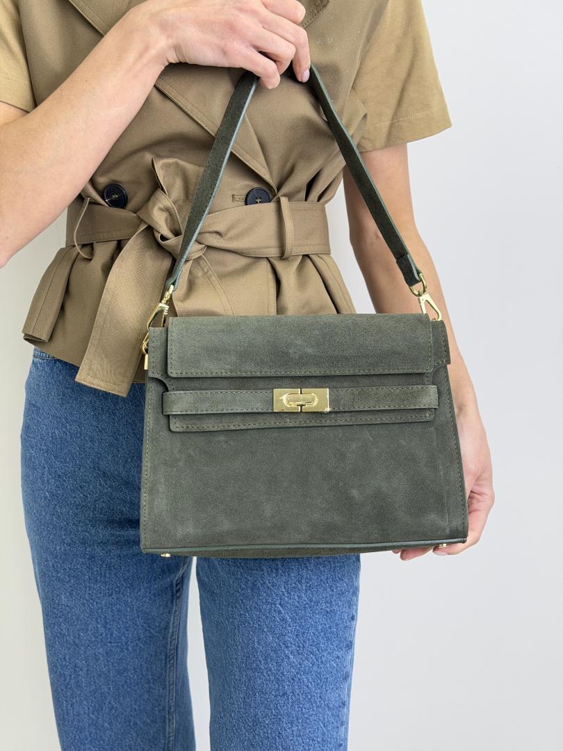 Сумка женская кожаная оливковая FM1751B