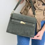 Сумка женская кожаная оливковая FM1751B