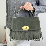 Сумка женская кожаная оливковая FM1753C