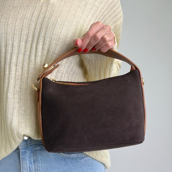 Сумка женская кожаная шоколадная FM1754C