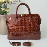 Сумка женская кожаная коричневая FM1218C