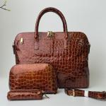 Сумка женская кожаная коричневая FM1218D