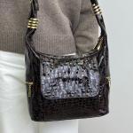 Сумка женская кожаная шоколадная FM1743C