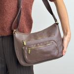 Сумка женская кожаная шоколадная FM1728E