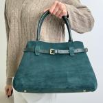 Сумка жіноча шкіряна смарагдова FM1571H