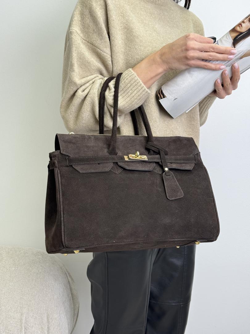 Сумка жіноча шкіряна шоколадна FM1638H