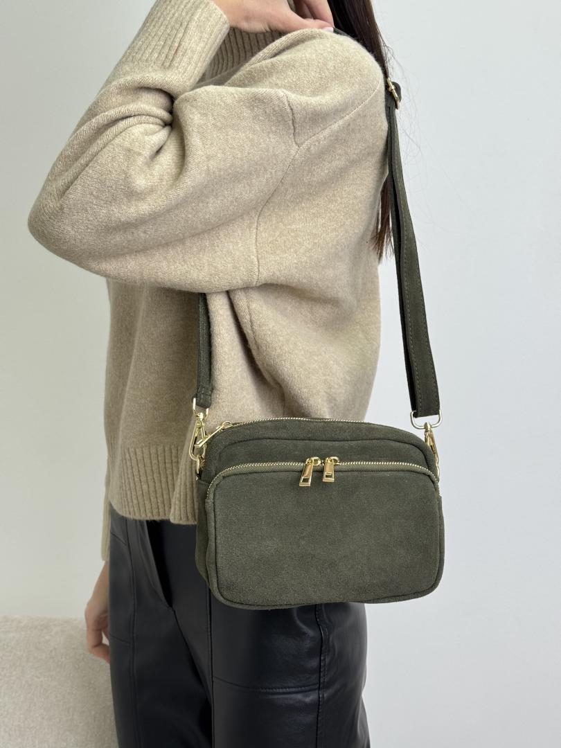 Сумка женская кожаная оливковая FM1239S