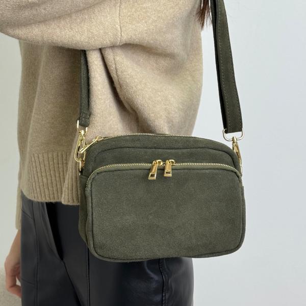 Сумка женская кожаная оливковая FM1239S