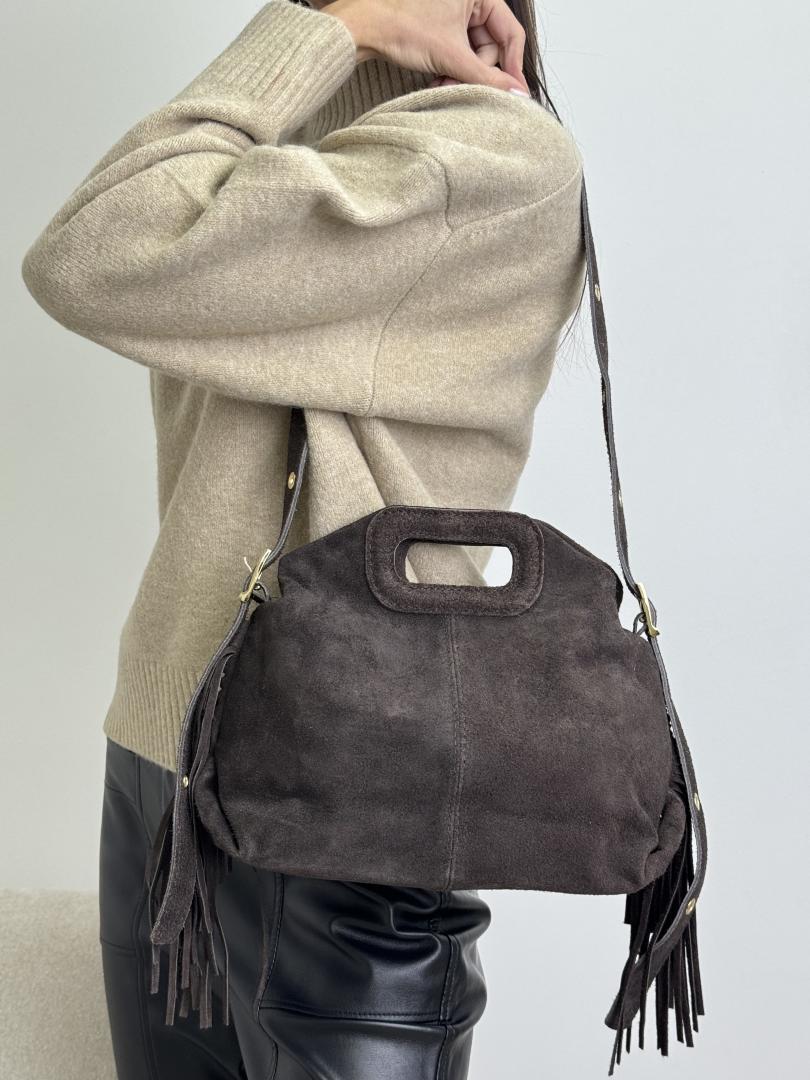 Сумка женская кожаная шоколадная FM1766A