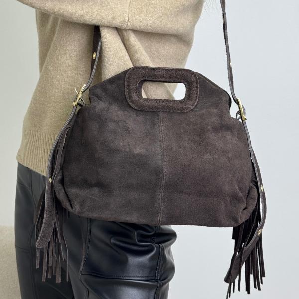 Сумка женская кожаная шоколадная FM1766A