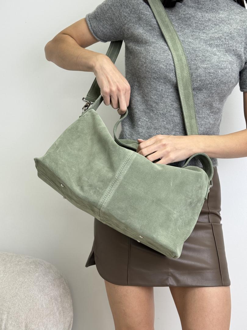 Сумка жіноча шкіряна оливкова FM1612K