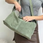 Сумка жіноча шкіряна оливкова FM1612K