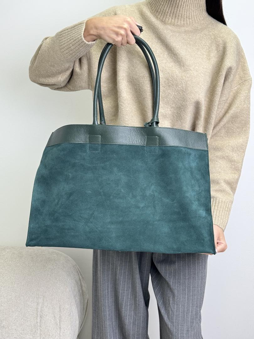 Сумка жіноча шкіряна смарагдова FM1405E