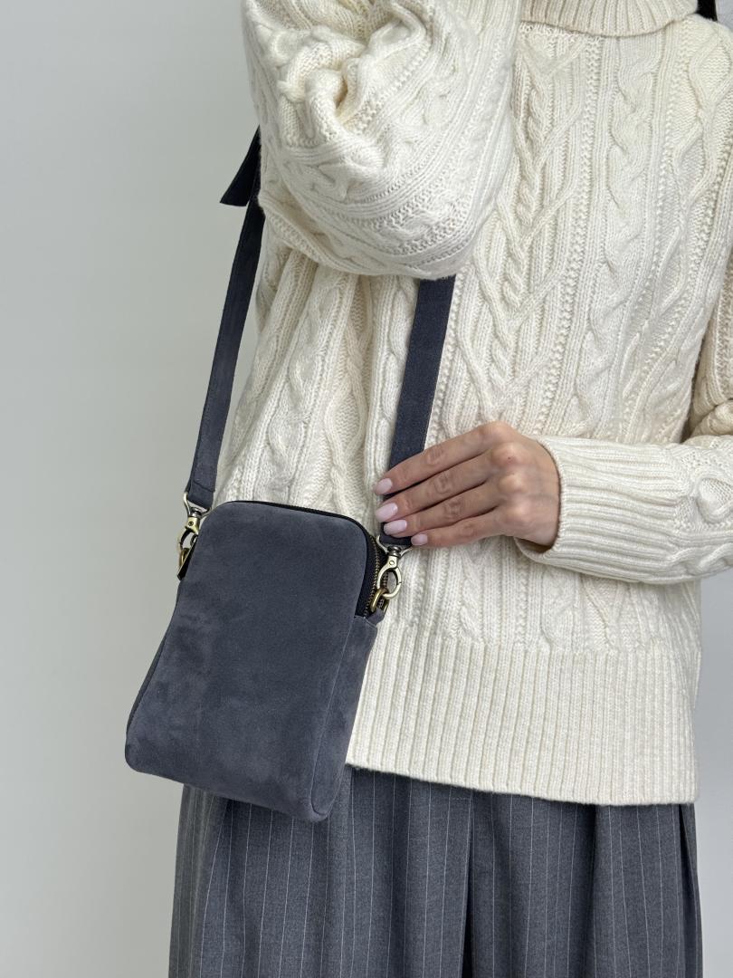 Сумка жіноча шкіряна графіт FM1714I