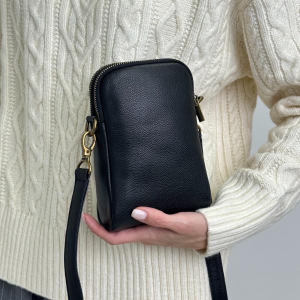 Сумка жіноча шкіряна чорна FM1714J