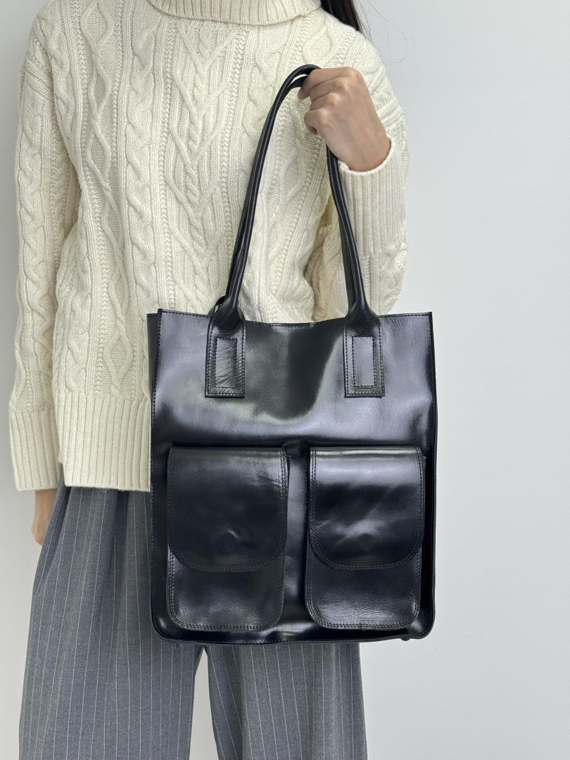 Сумка женская кожаная черная FM1768A