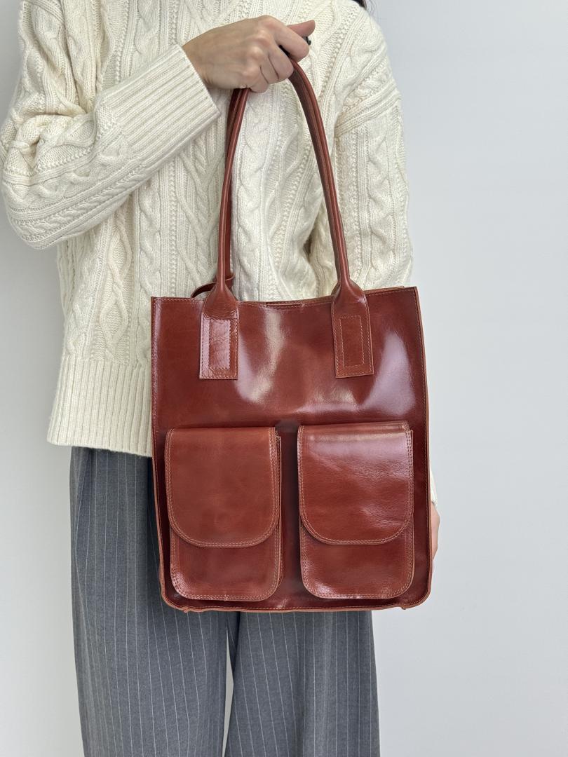 Сумка женская кожаная карамельная FM1768B