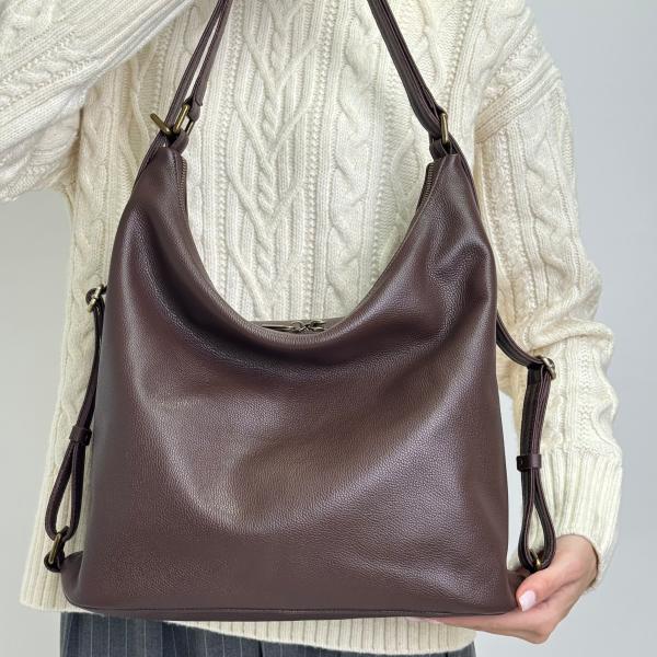 Сумка женская кожаная шоколадная FM1769B