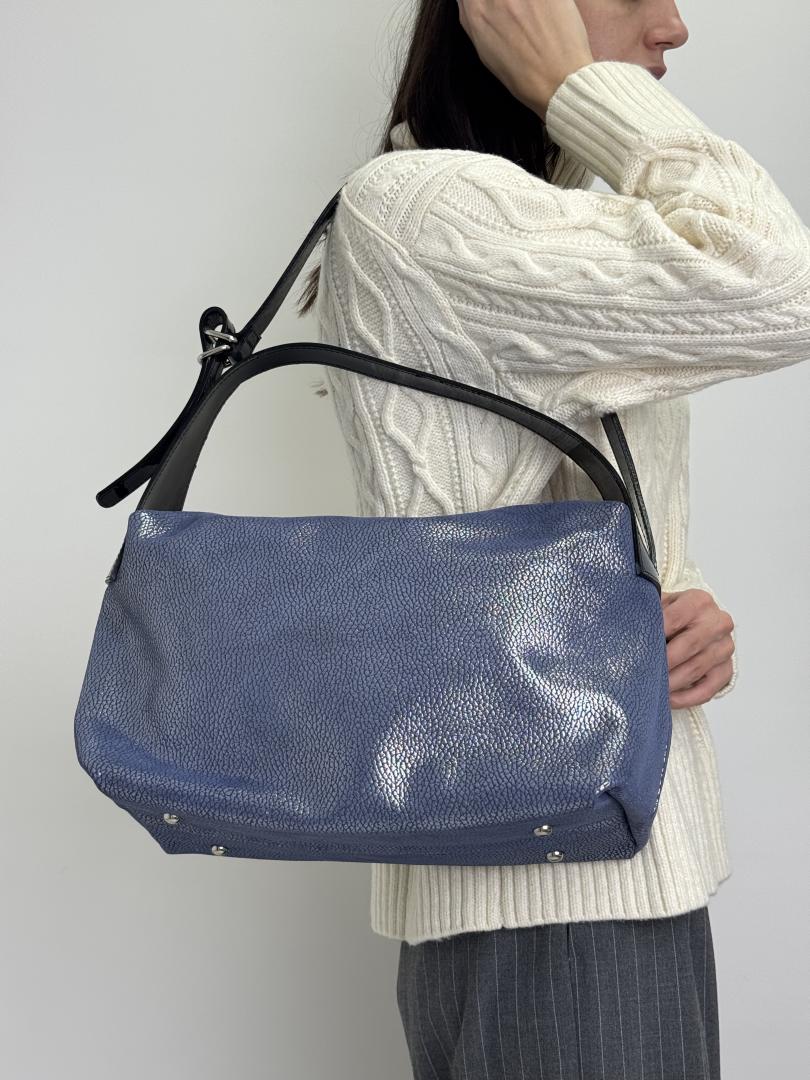 Сумка женская кожаная синяя FM1370D