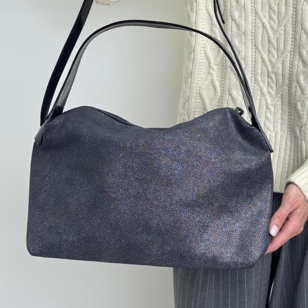 Сумка женская кожаная серебро FM1370F