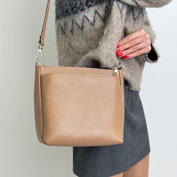 Сумка женская кожаная бежевая FM1771C